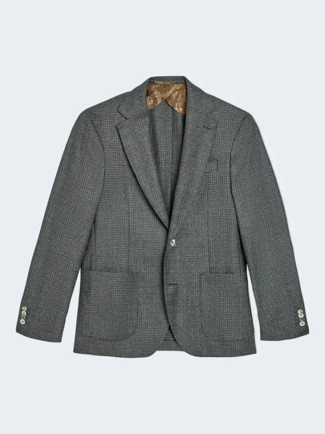 Sand Menswear Pied de Poule Check Wool blazer lana