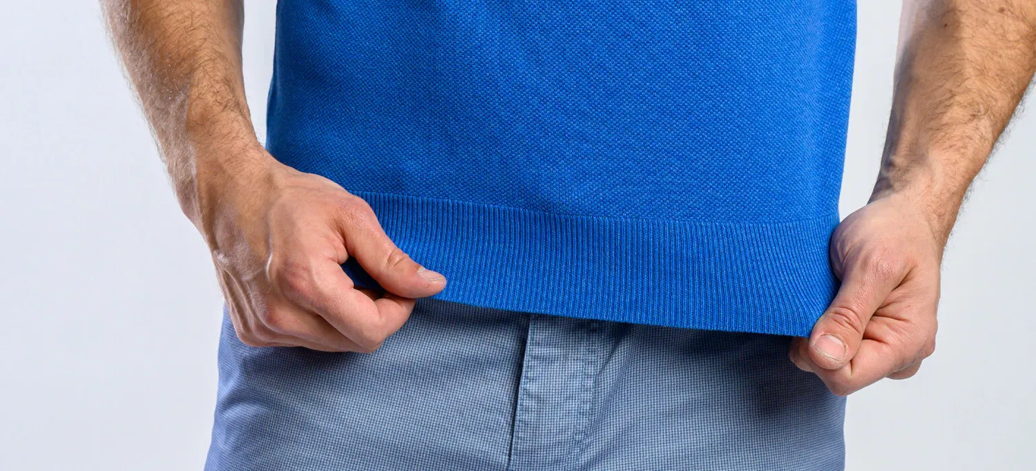 Alain Delon polo maglia blu senza bottoni cotone