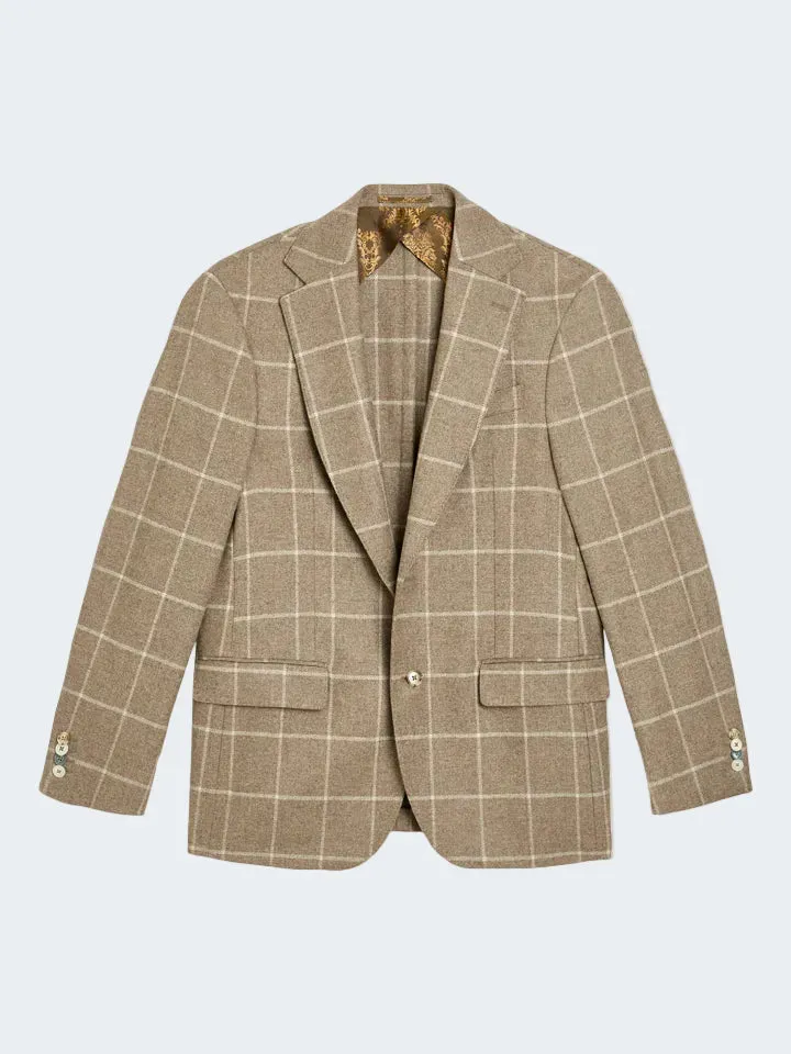 Sand Menswear Soft Lambswool Check blazer lana a quadri