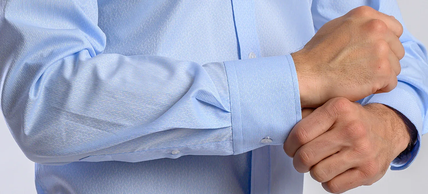 Alain Delon camicia azzurra slim fit onde Getzner