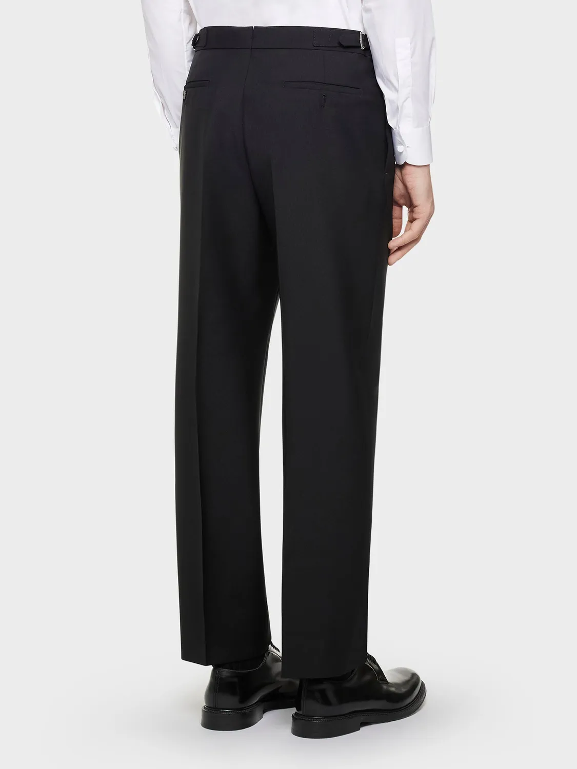 Caruso Norma pantalone vita alta lana mohair nero