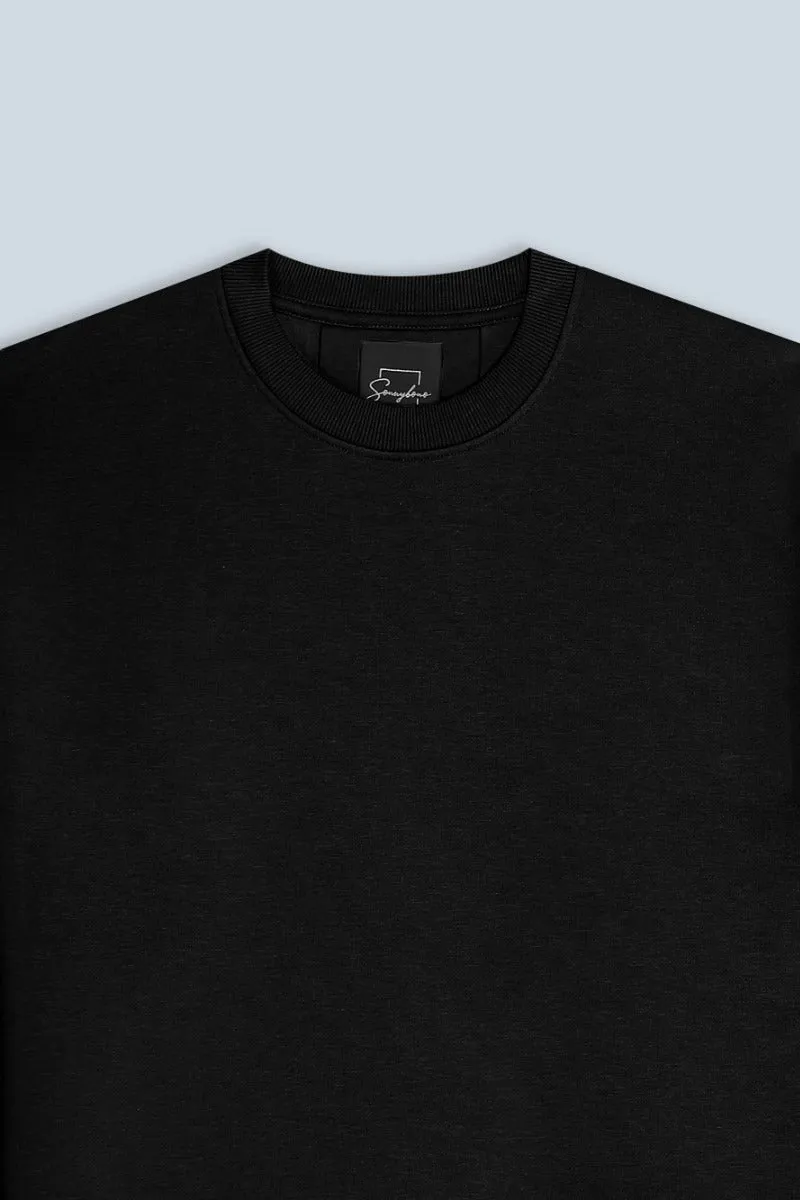 Sonny Bono felpa girocollo nero comfort fit