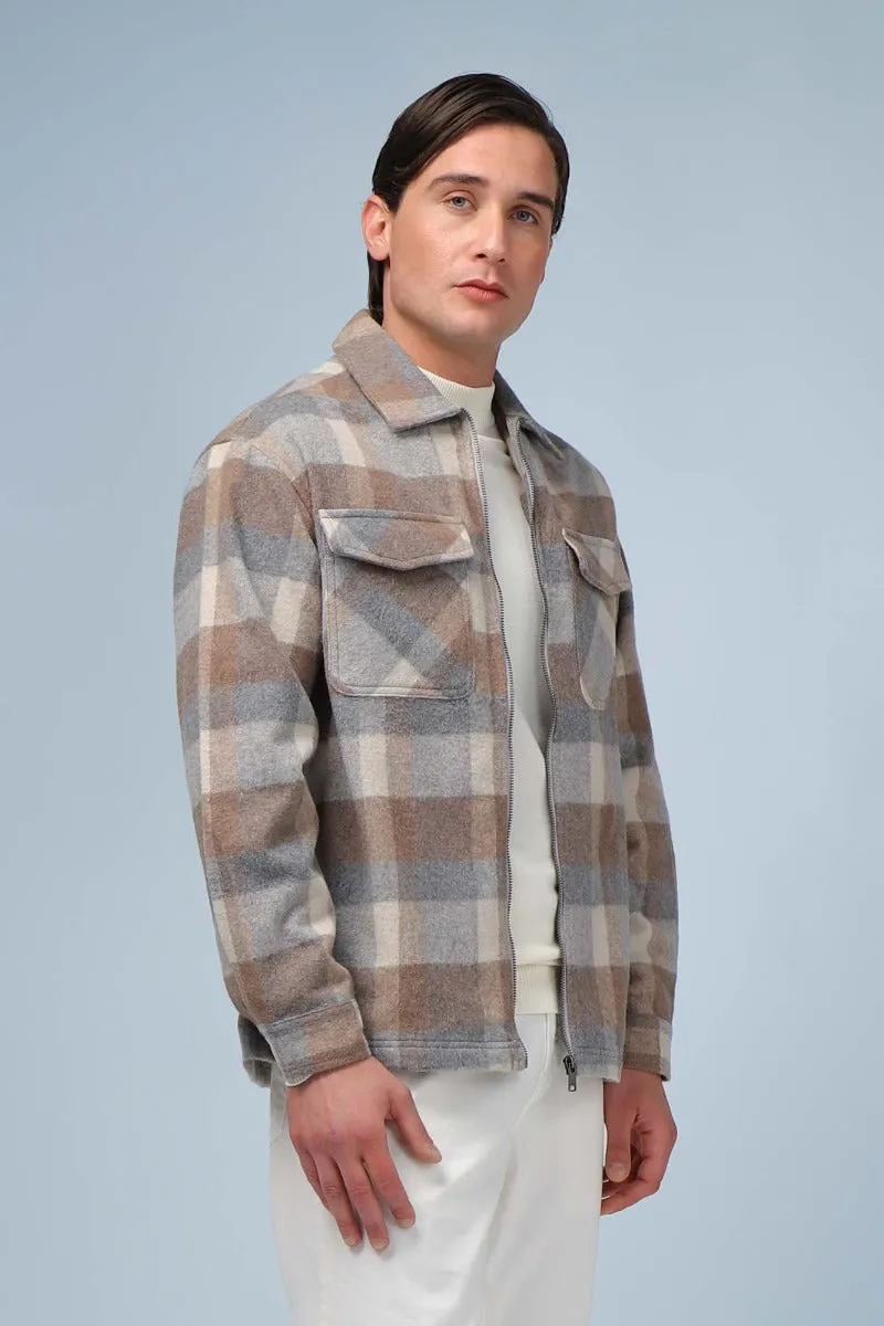 Sonny Bono Overshirt giubbotto a quadri beige