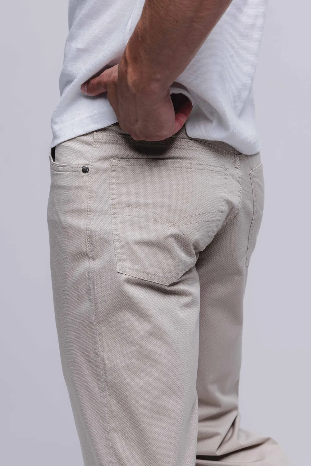 Alain Delon pantaloni casual beige fantasia elasticizzata
