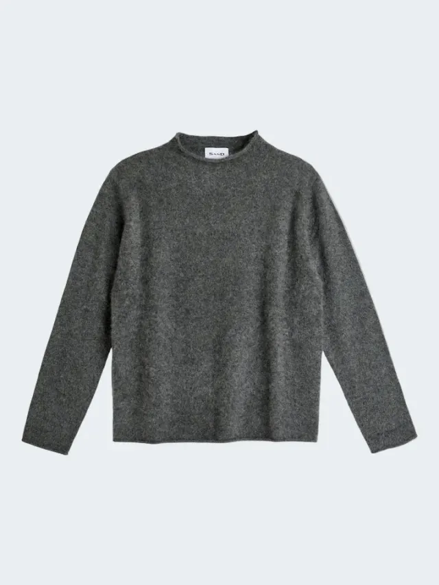Sand Menswear Nagi maglione collo alto cashmere grigio