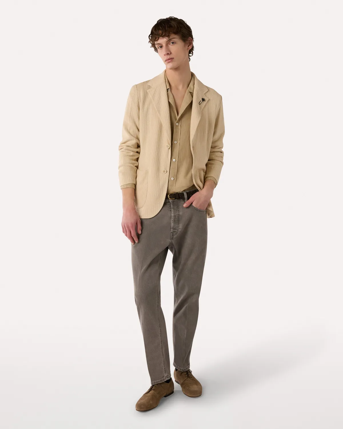 Lardini Jeans grigio carrot fit elastan fondo stretto