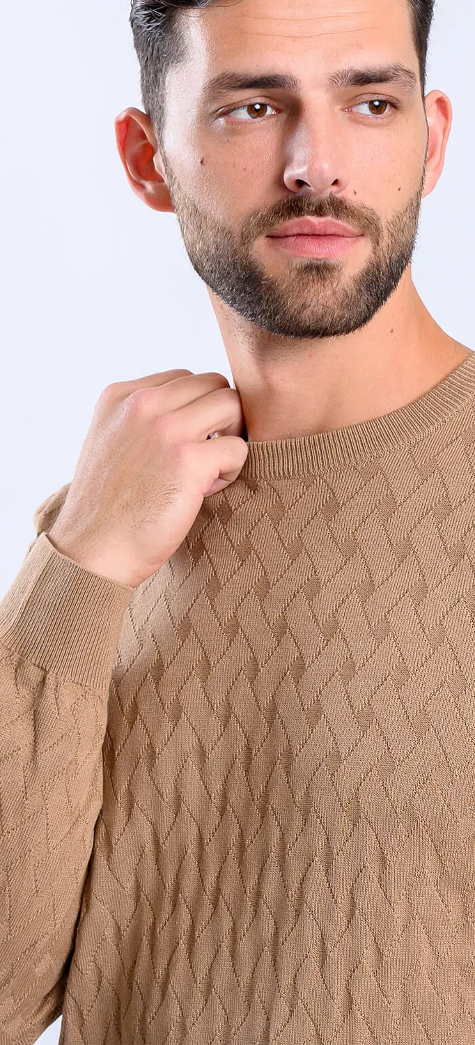 Alain Delon maglione beige cotone slim fit