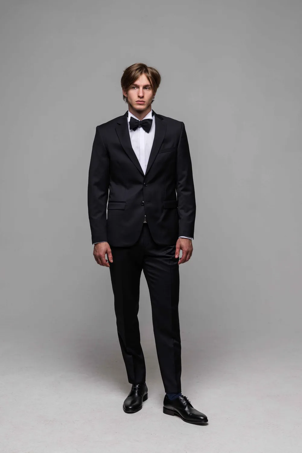 Alain Delon abito nero lana Super 130s slim fit XL