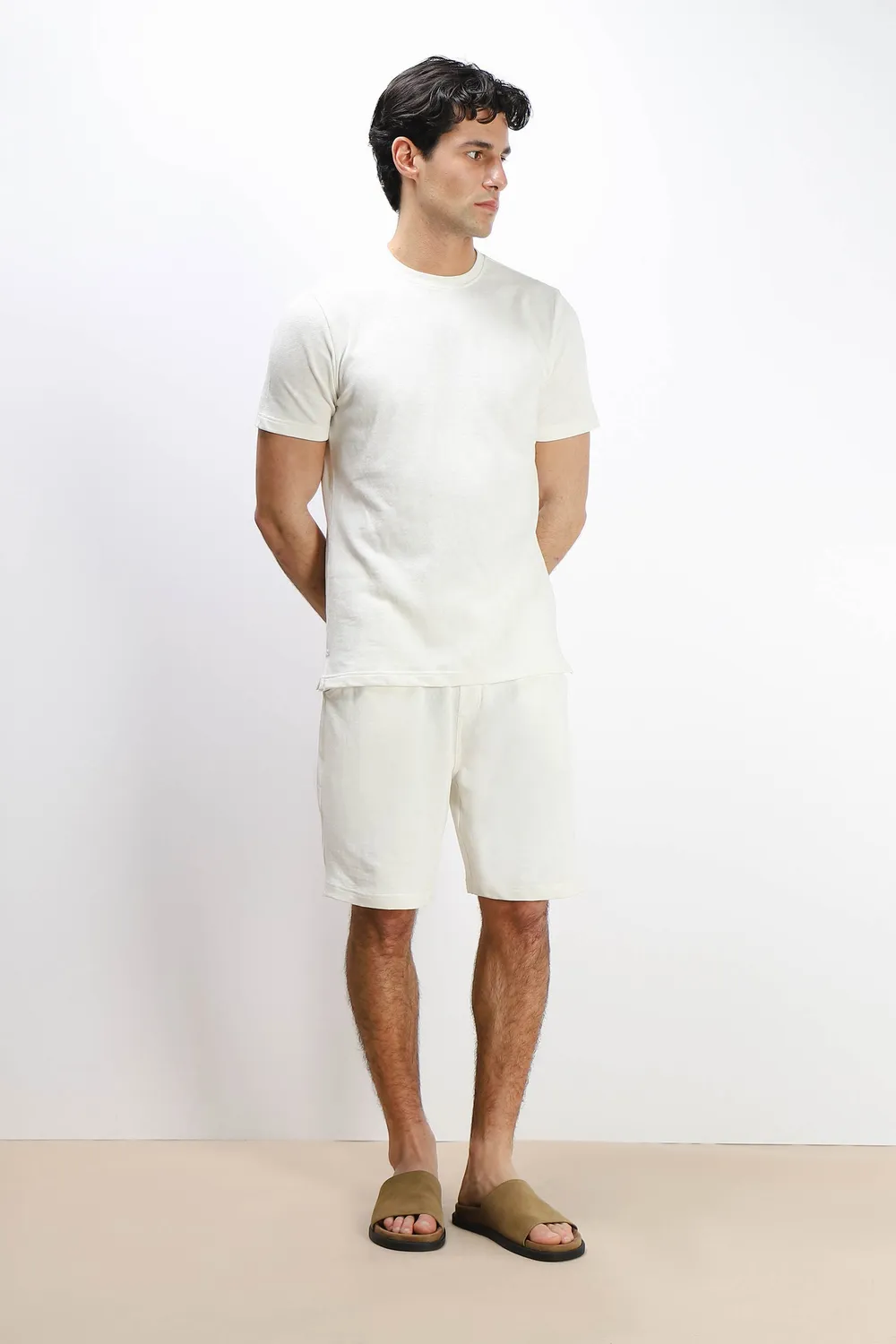 Sonny Bono T-Shirt Slub Bianco Effetto Lino Girocollo