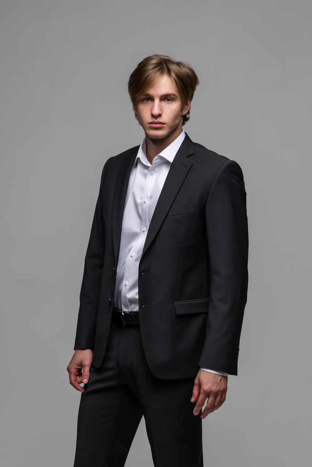 Alain Delon Basic giacca abito nero slim fit
