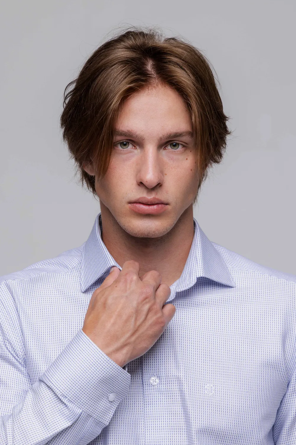 Alain Delon Extra Slim Fit camicia bianca righe blu