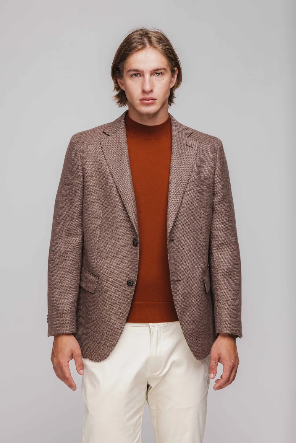 Alain Delon Giacca Uomo Marrone Slim Foderata