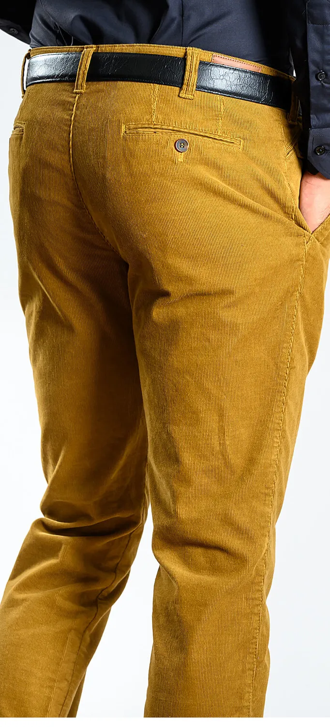 Alain Delon pantaloni velluto senape slim 33/32 stretch