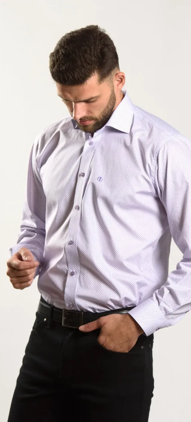 Alain Delon Bianca camicia fantasia slim fit Getzner