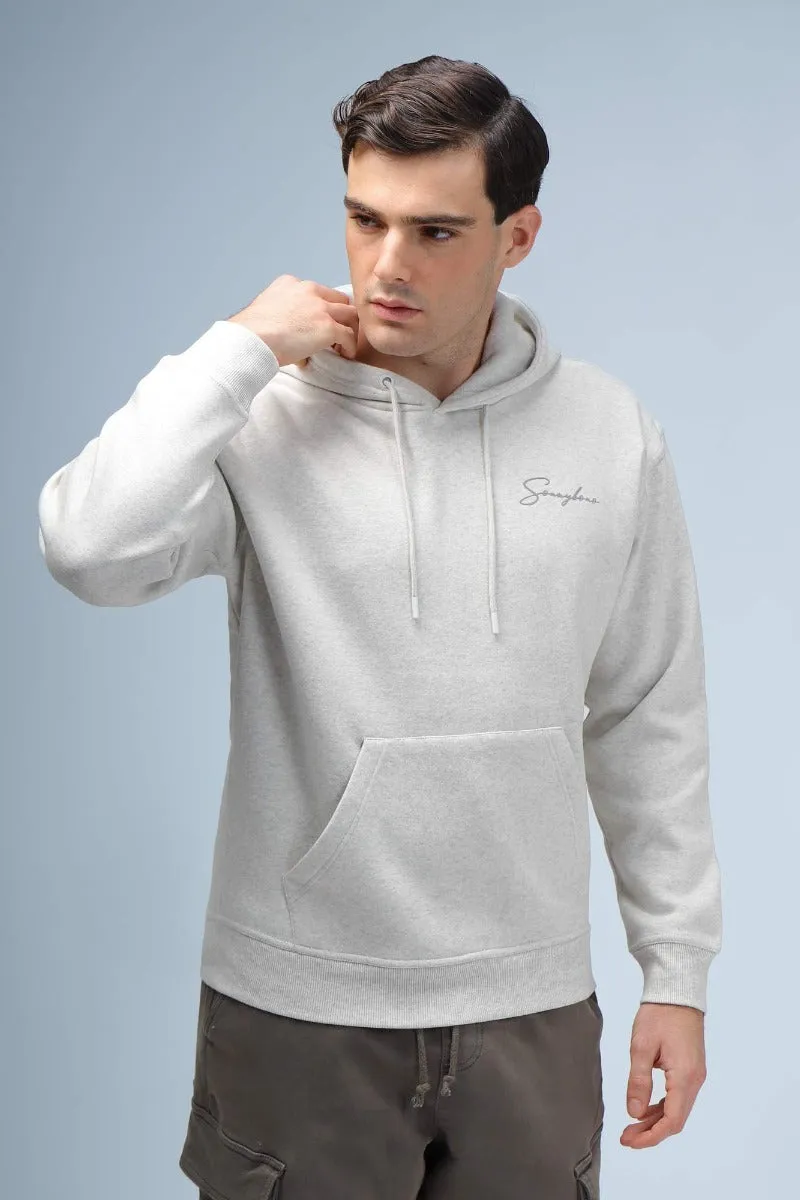 Sonny Bono Stampa Comfort Fit M Felpa con Cappuccio Ecru