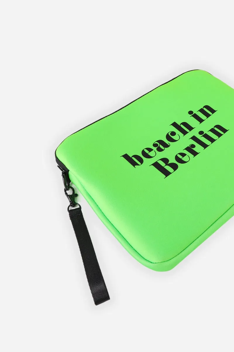 Sonny Bono Pochette Grande Stampa Verde Acido Porta Tablet Scuba