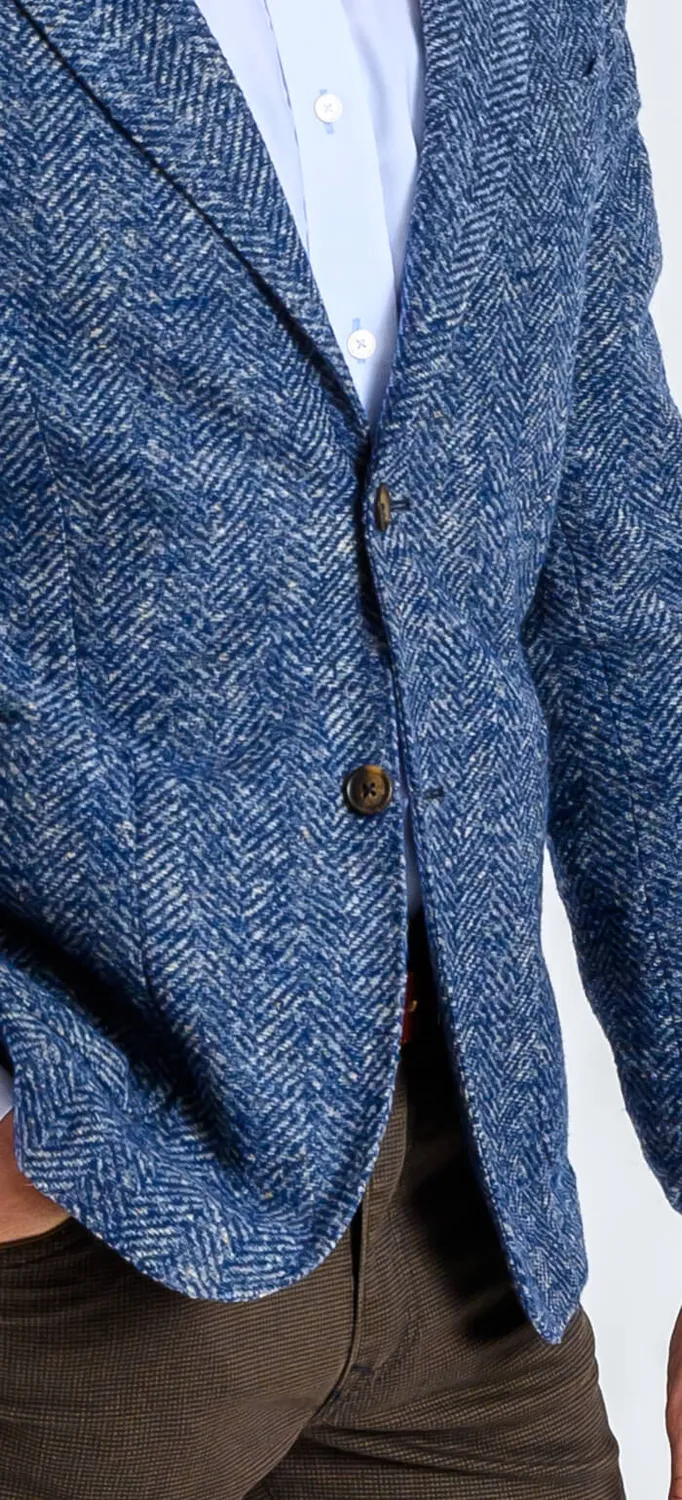 Alain Delon Slim Fit giacca blu fantasia gallo