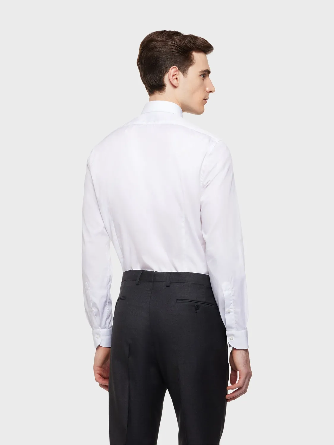 Caruso Butterfly camicia slim cotone bianca popeline
