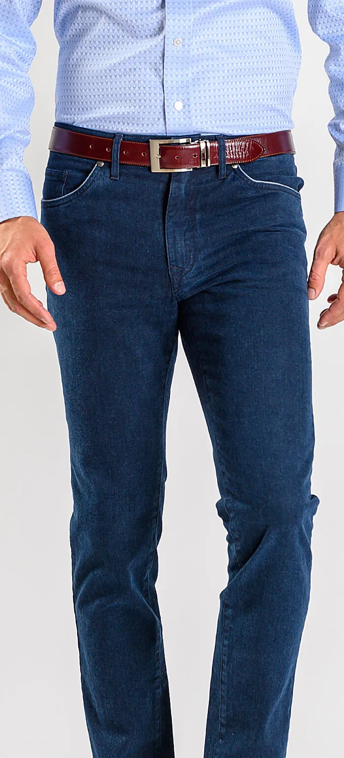 Alain Delon jeans slim blu scuro elasticizzato