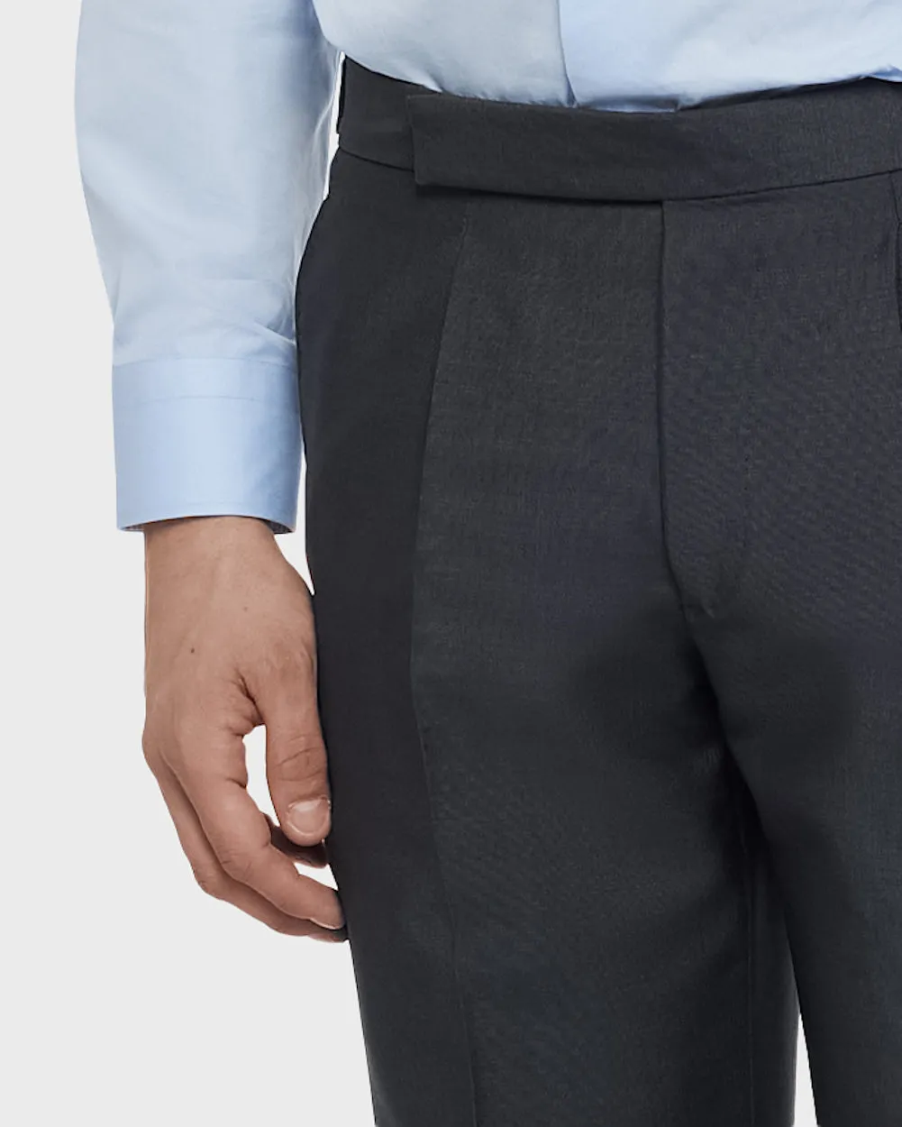 Caruso pantalone slim lana mohair grigio