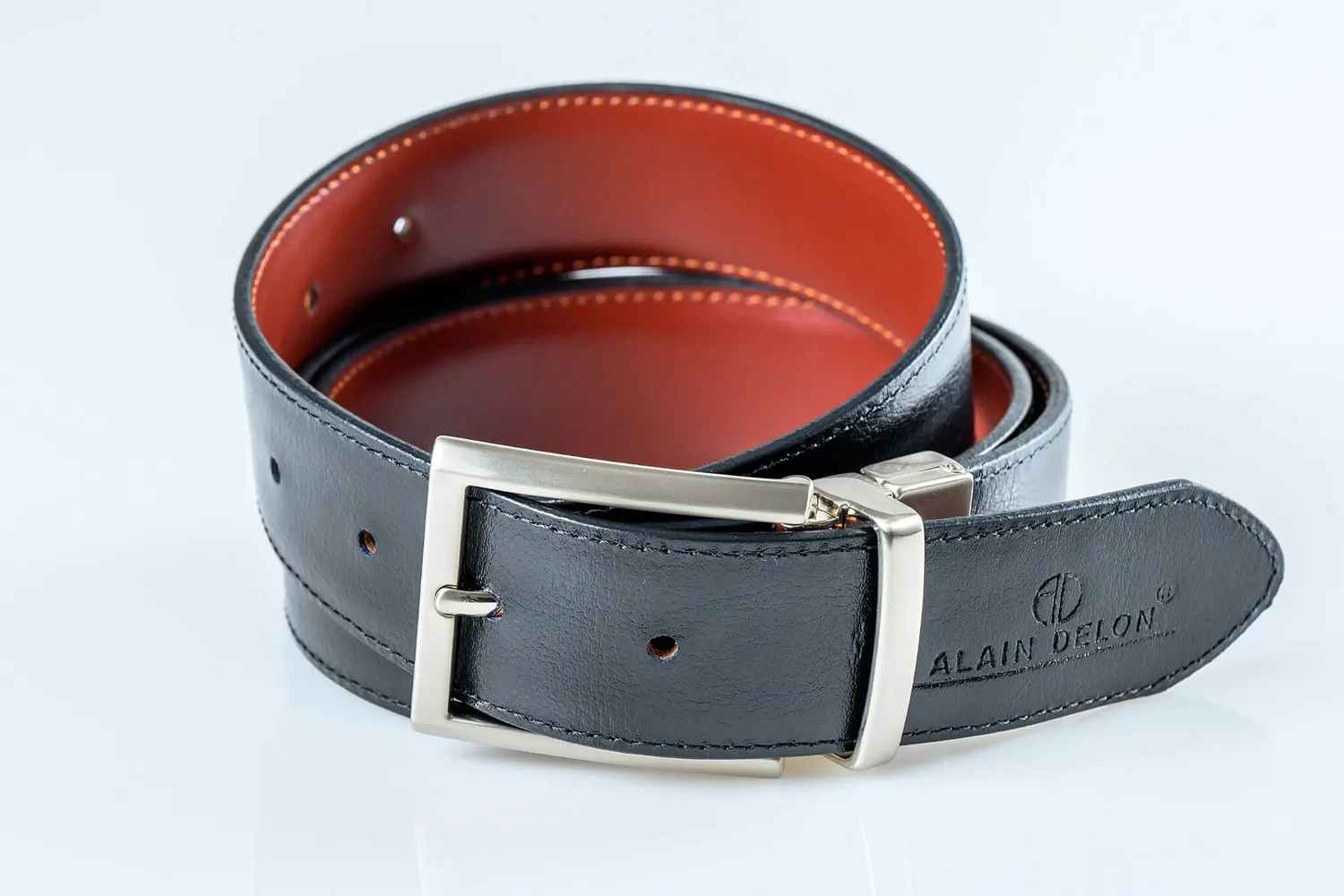 Alain Delon cintura pelle reversibile 110 cm
