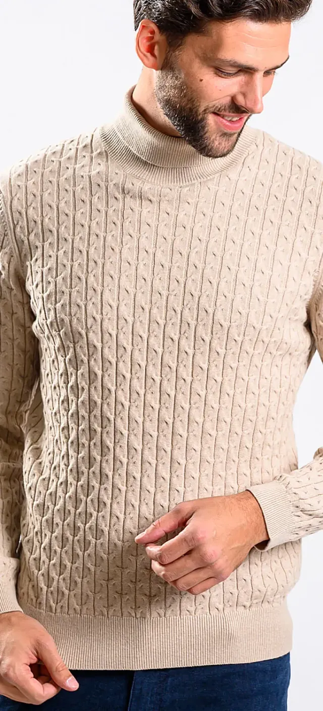 Alain Delon dolcevita cotone beige cachemire