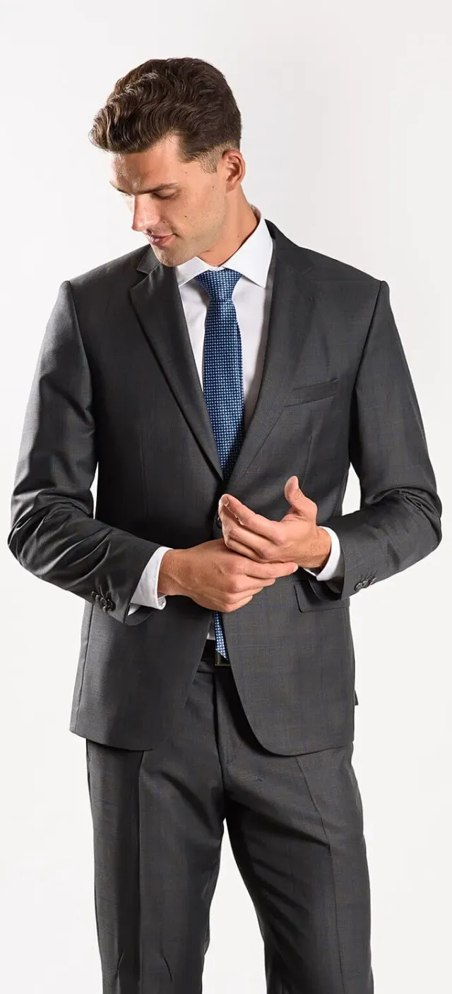 Alain Delon abito grigio lana Super 150s slim fit