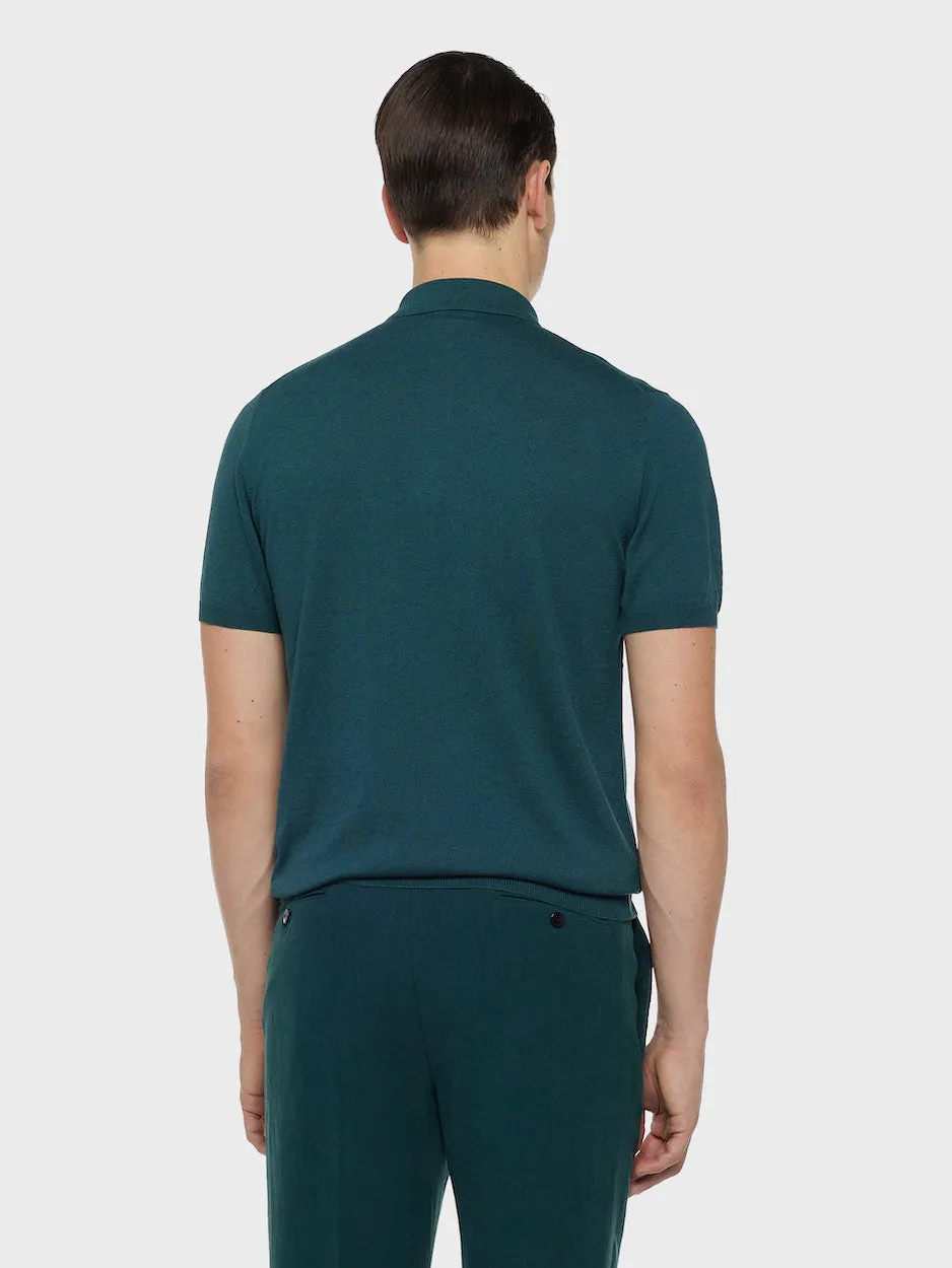 Caruso Butterfly polo maniche corte seta cotone verde