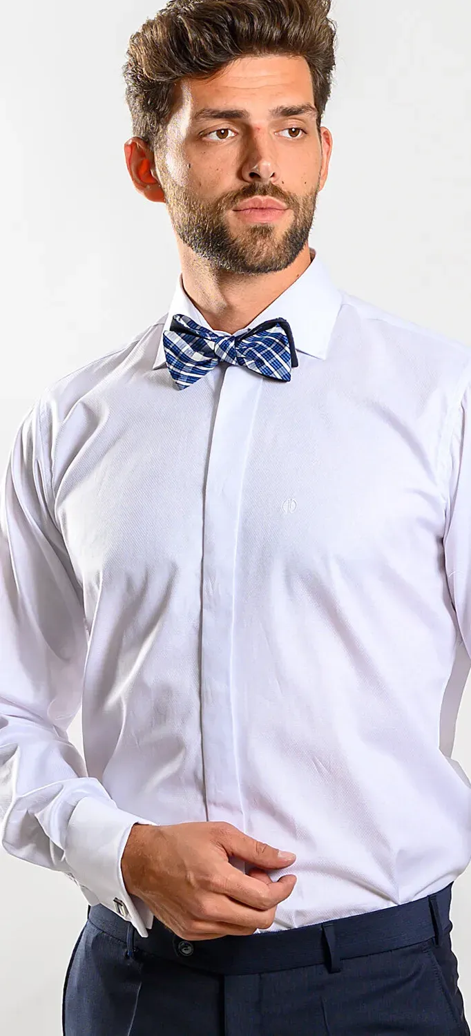 Alain Delon Slim Fit camicia bianca cotone