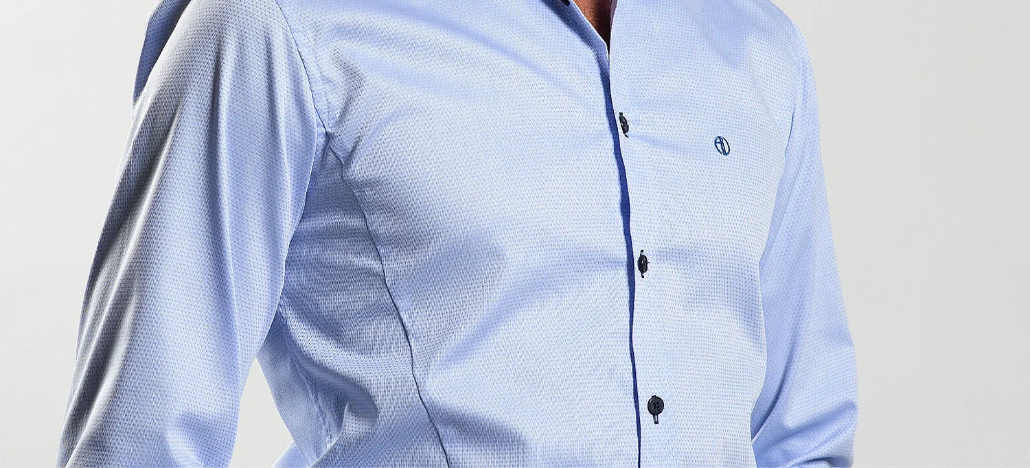Alain Delon camicia Extra Slim Fit blu lavoro cotone 44