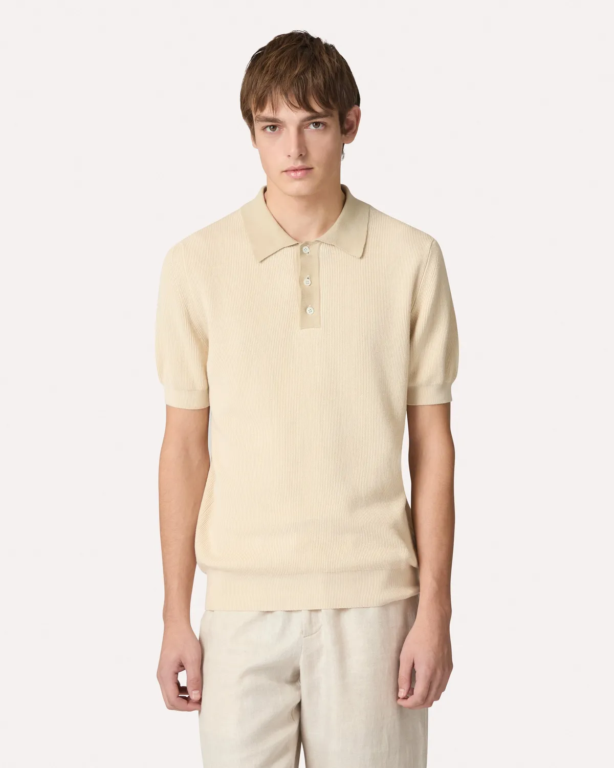 Lardini polo panna costa inglese cotone compact