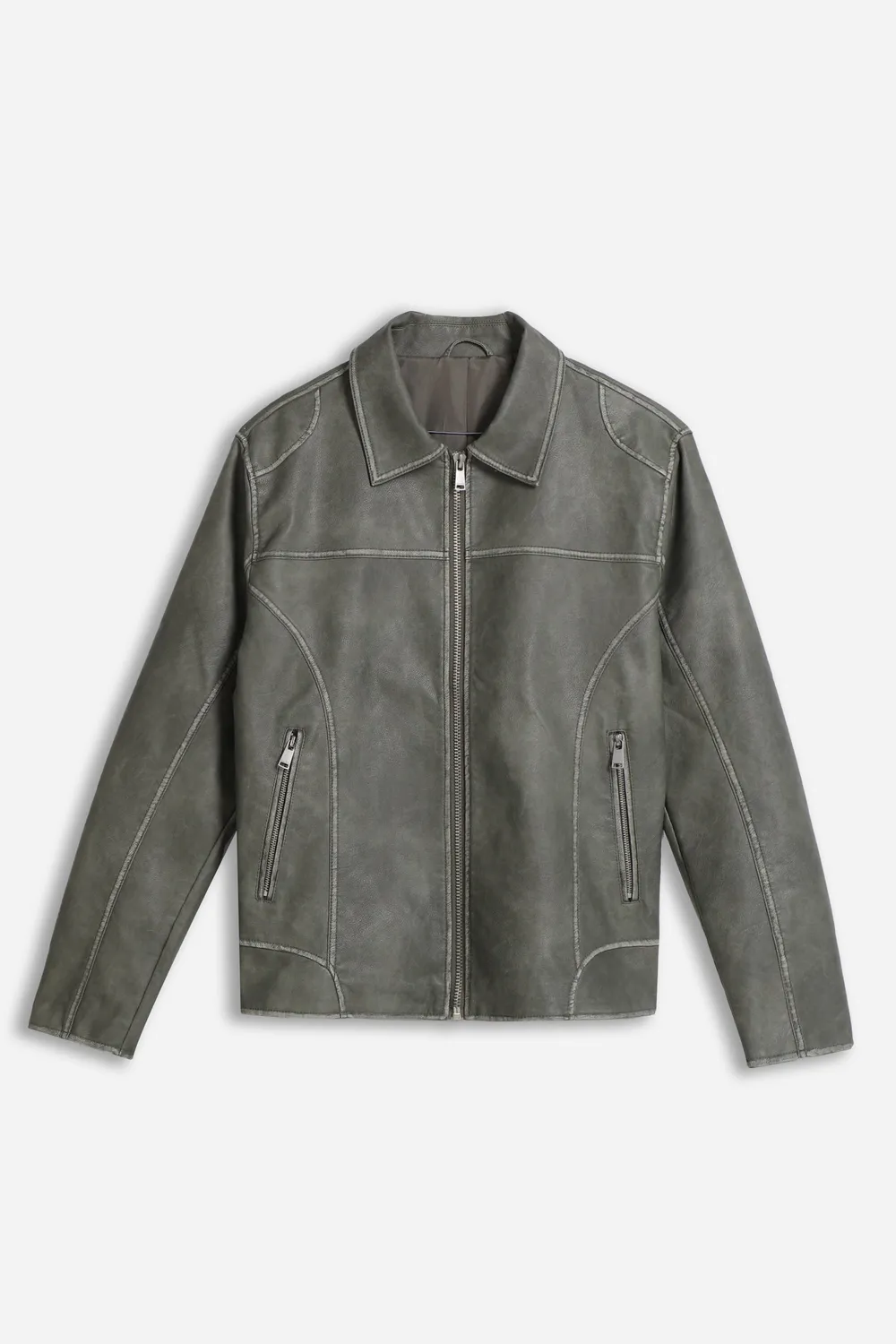 Sonny Bono Giubbotto Biker Slavato Grigio