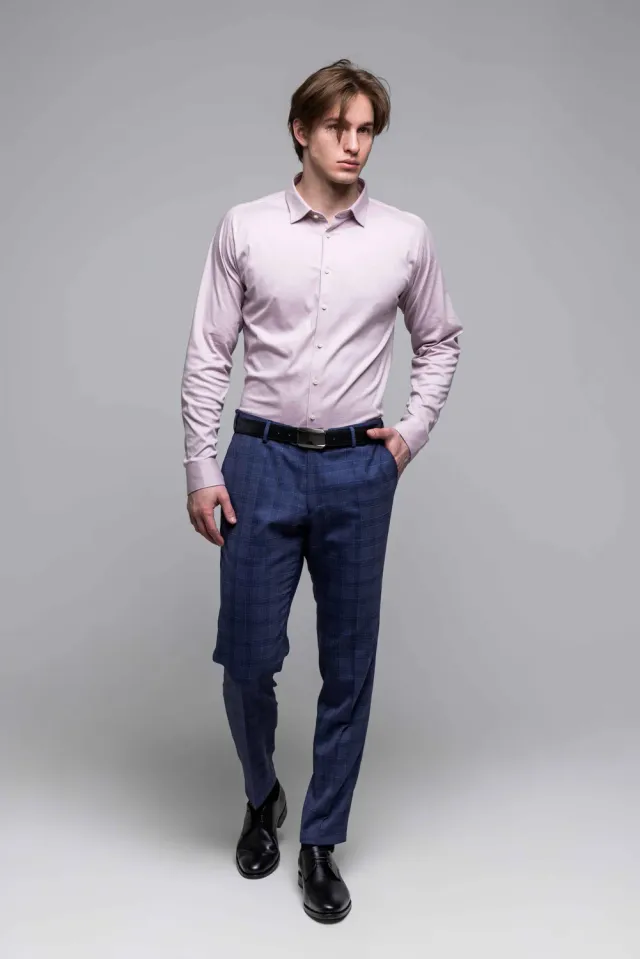 Alain Delon Camicia Rosa Cotone Stretch Extra Slim