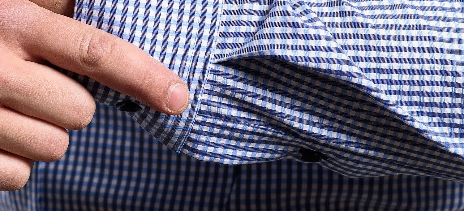 Alain Delon Slim Fit camicia blu quadri button-down