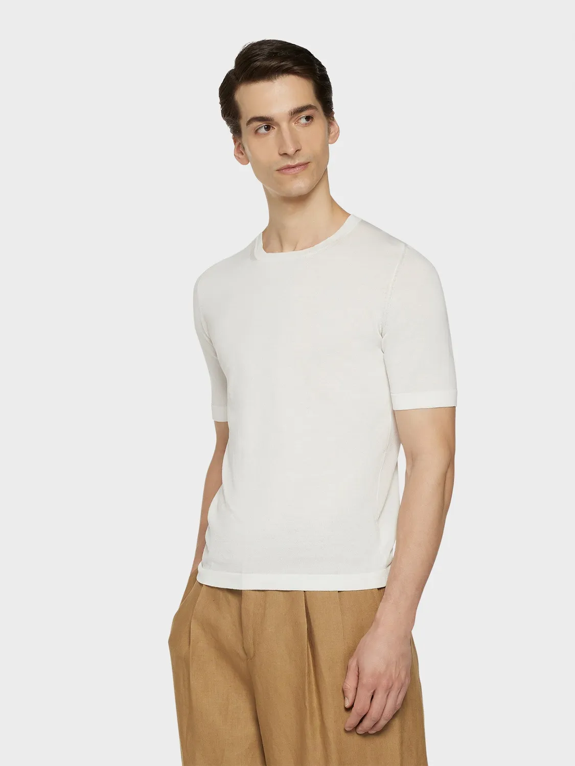 Caruso Butterfly t-shirt cotone bianca maniche corte