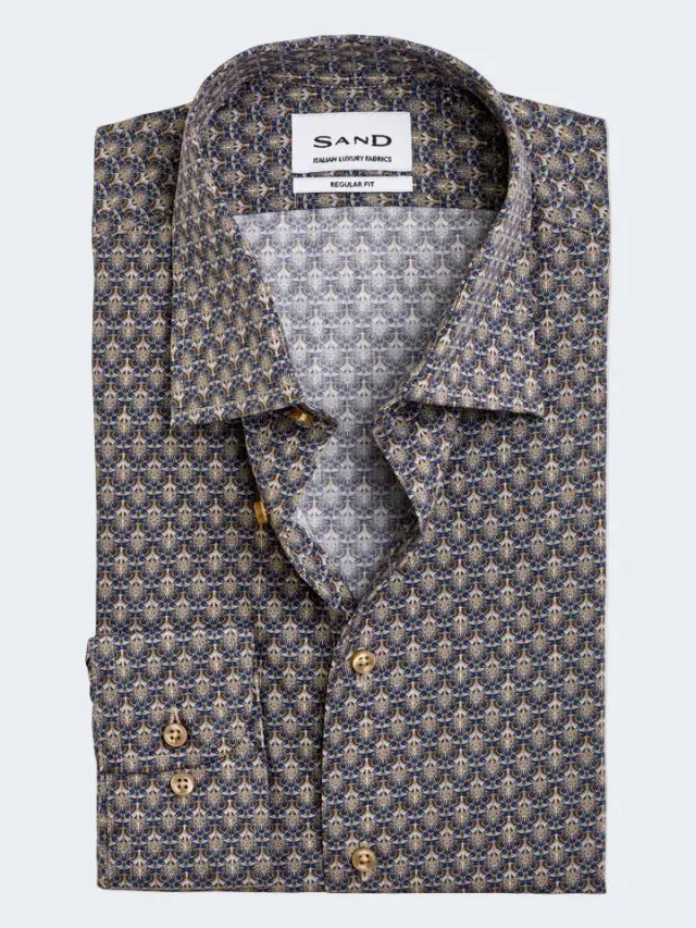 Sand Menswear State N 2 camicia cotone fantasia regular