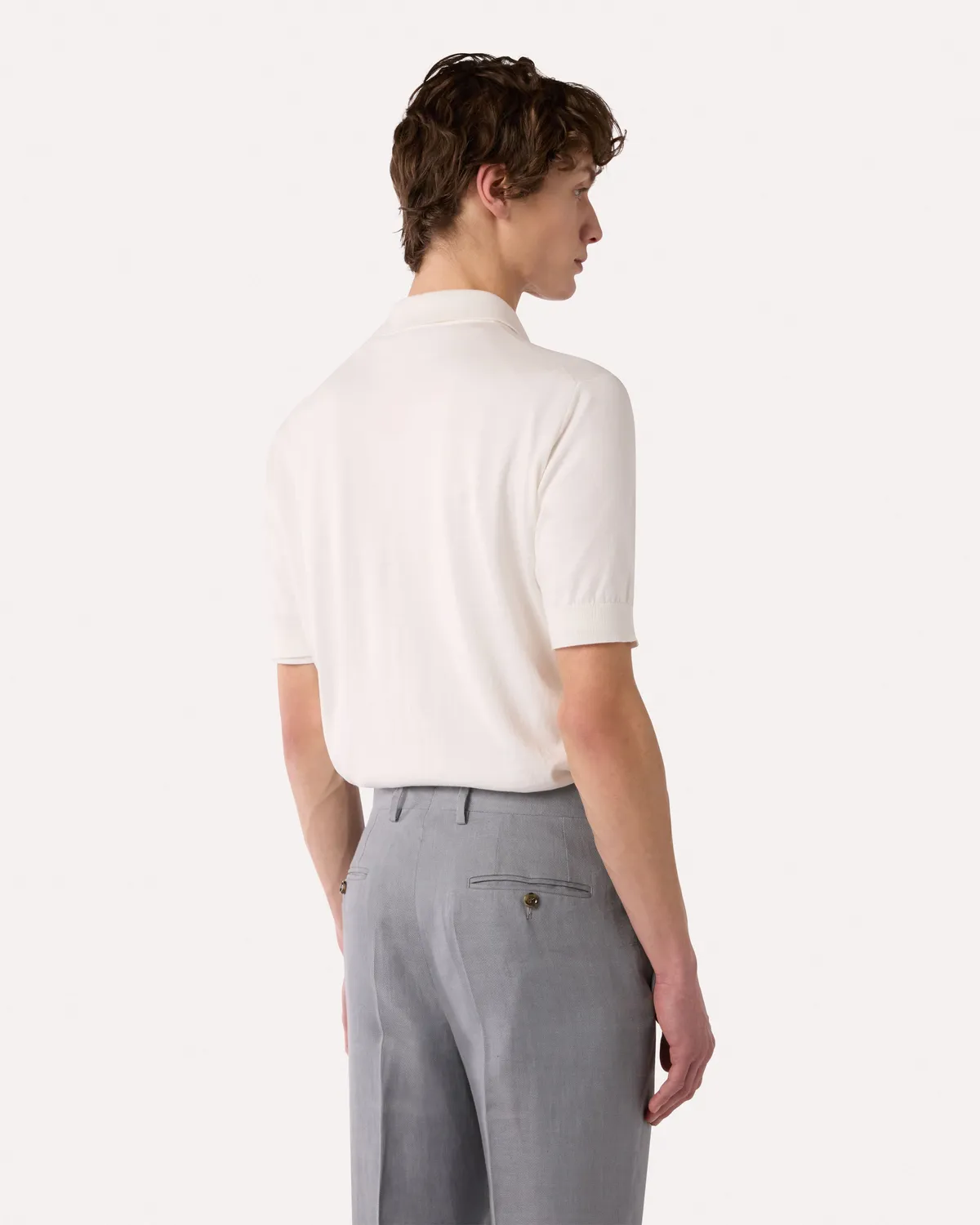 Lardini polo bianca in maglia di cotone superpiuma