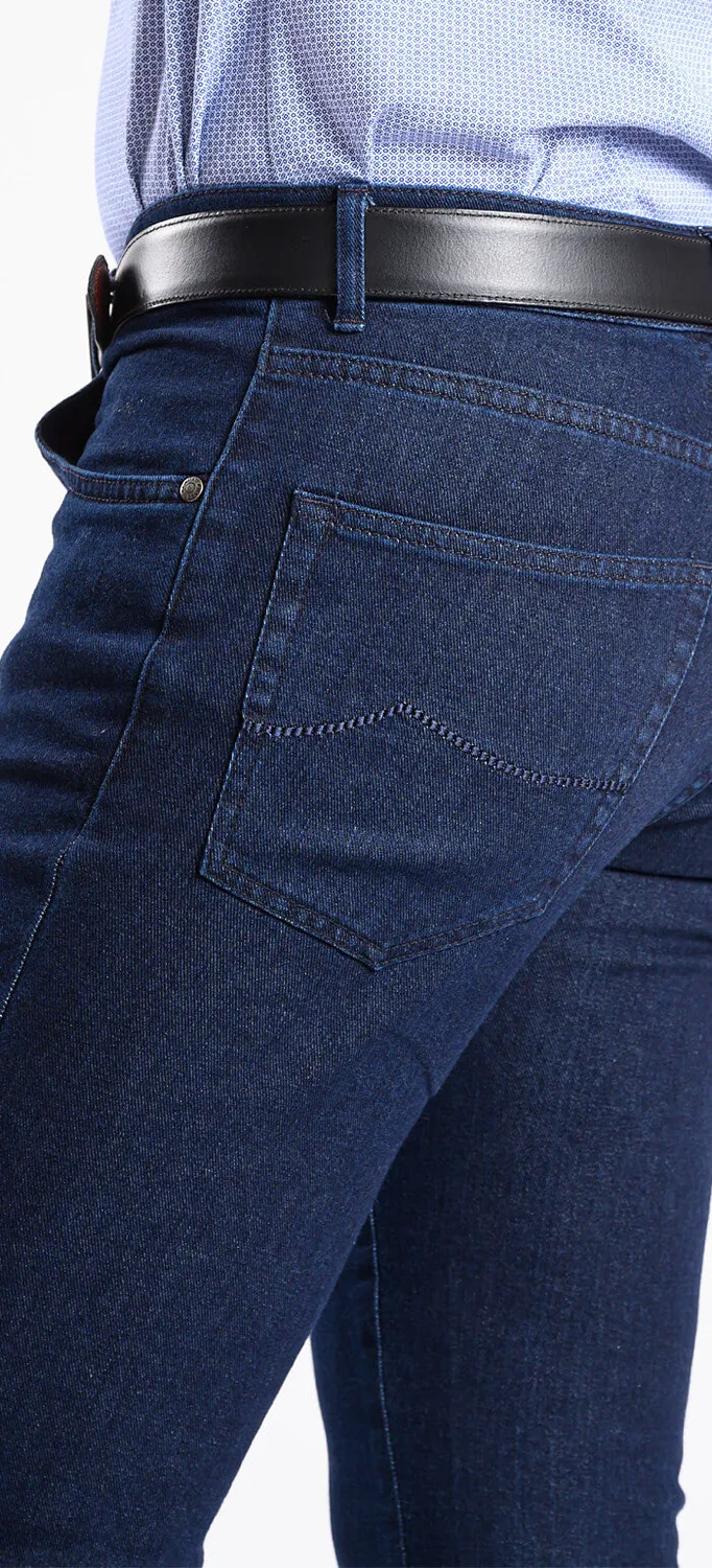 Alain Delon jeans blu scuro slim fit elasticizzati
