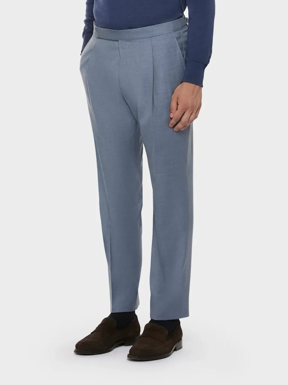 Caruso Pantalone Giacca Lana Zeelander Bluette