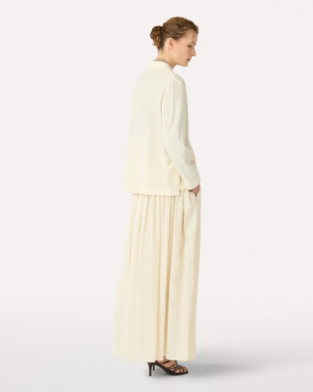 Lardini blazer donna doppiopetto viscosa panna decostruito