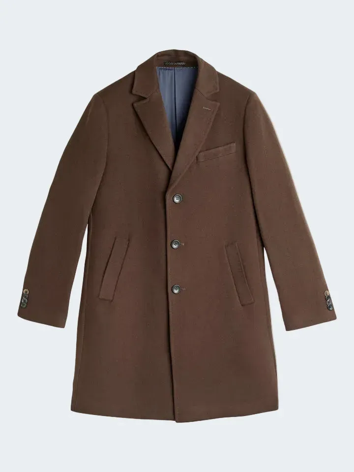 Sand Menswear Sultan Relax cappotto cashmere marrone scuro