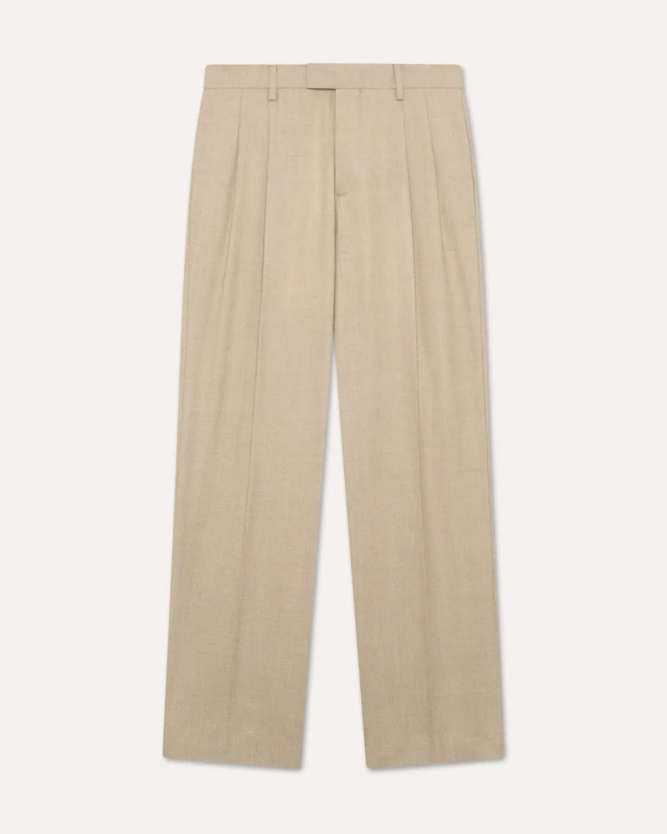 Lardini Le Origini pantalone lana beige con pieghe