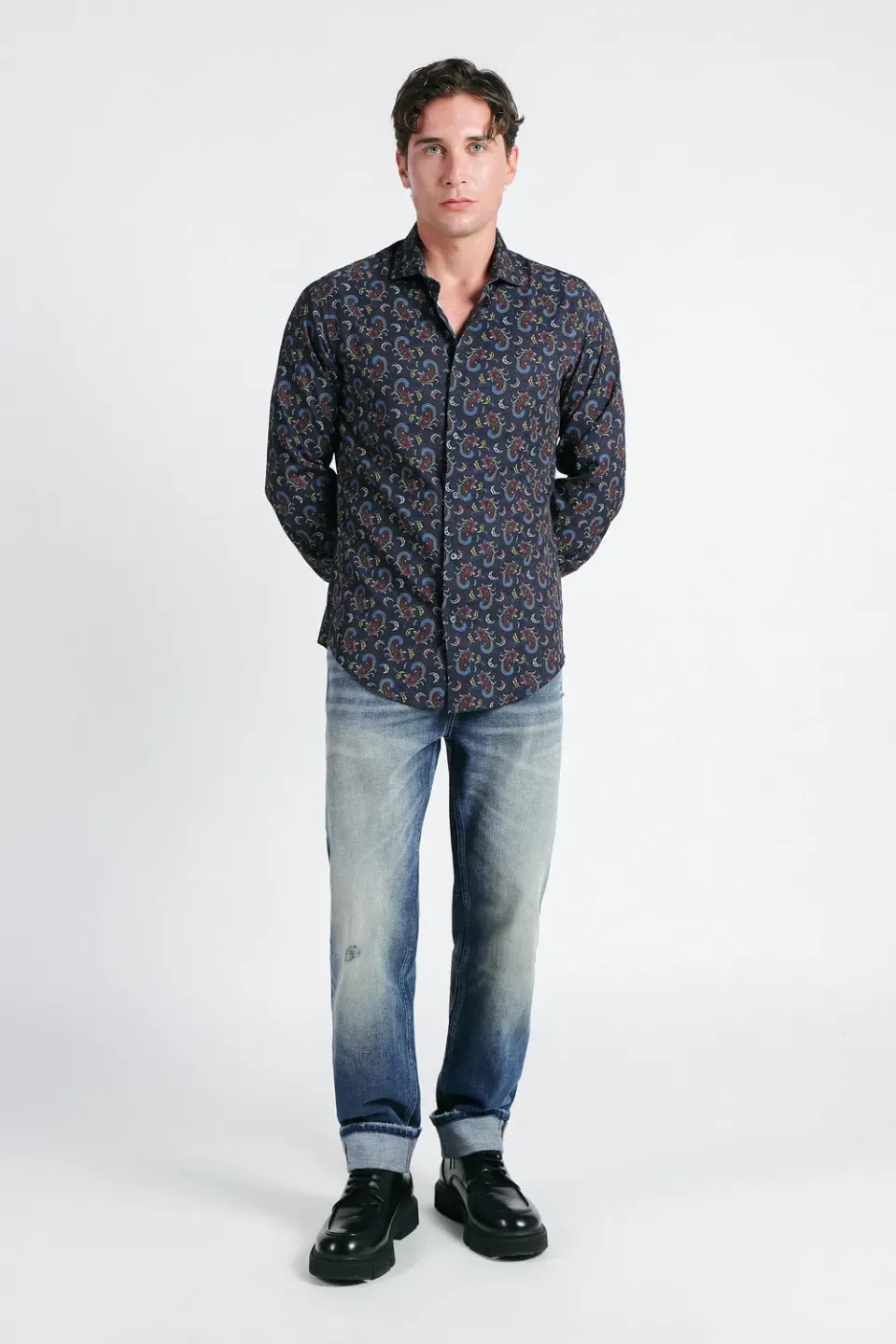 Sonny Bono denim loose fit polvere gamba dritta uomo