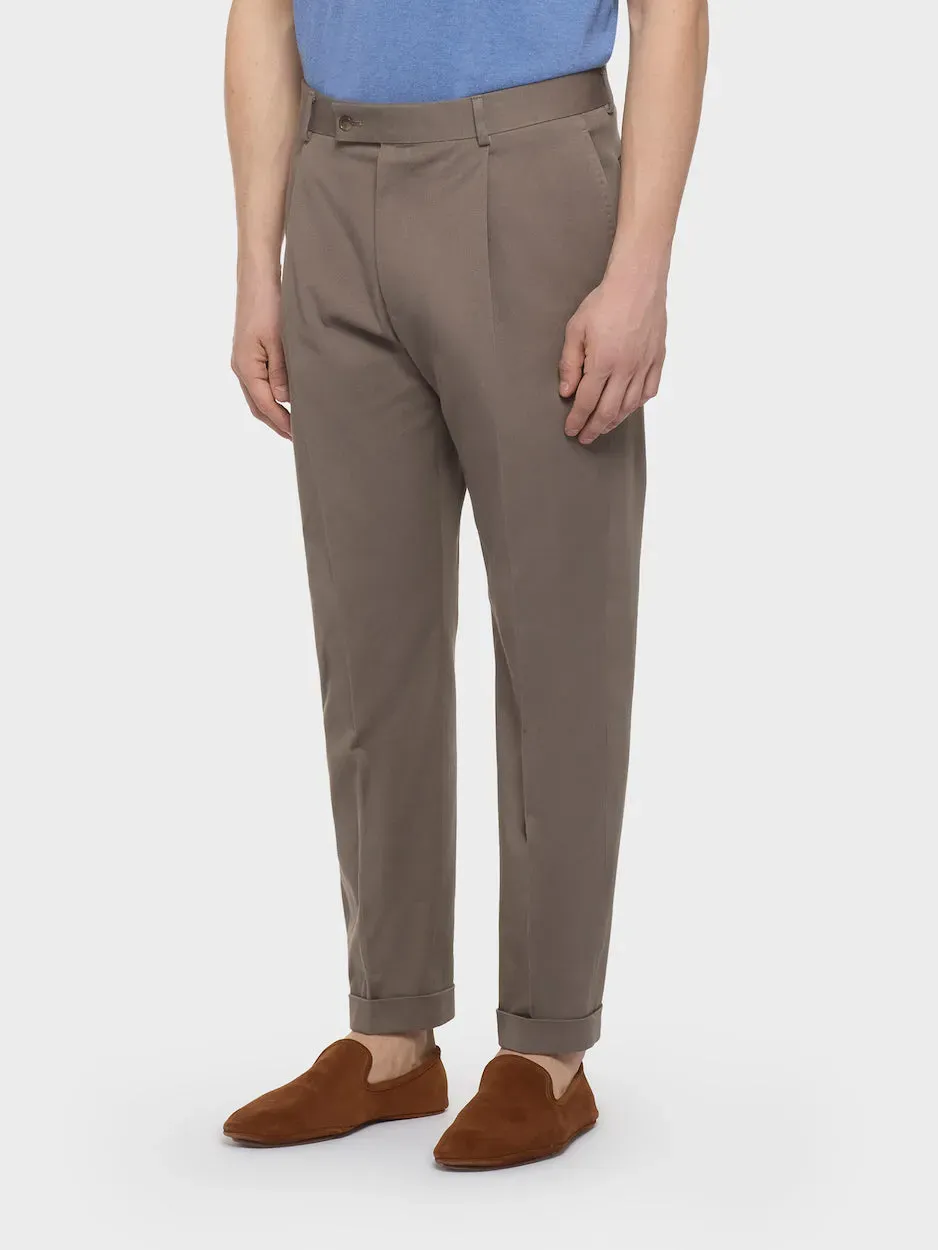Caruso Norma pantalone carrot fit flanella lana beige