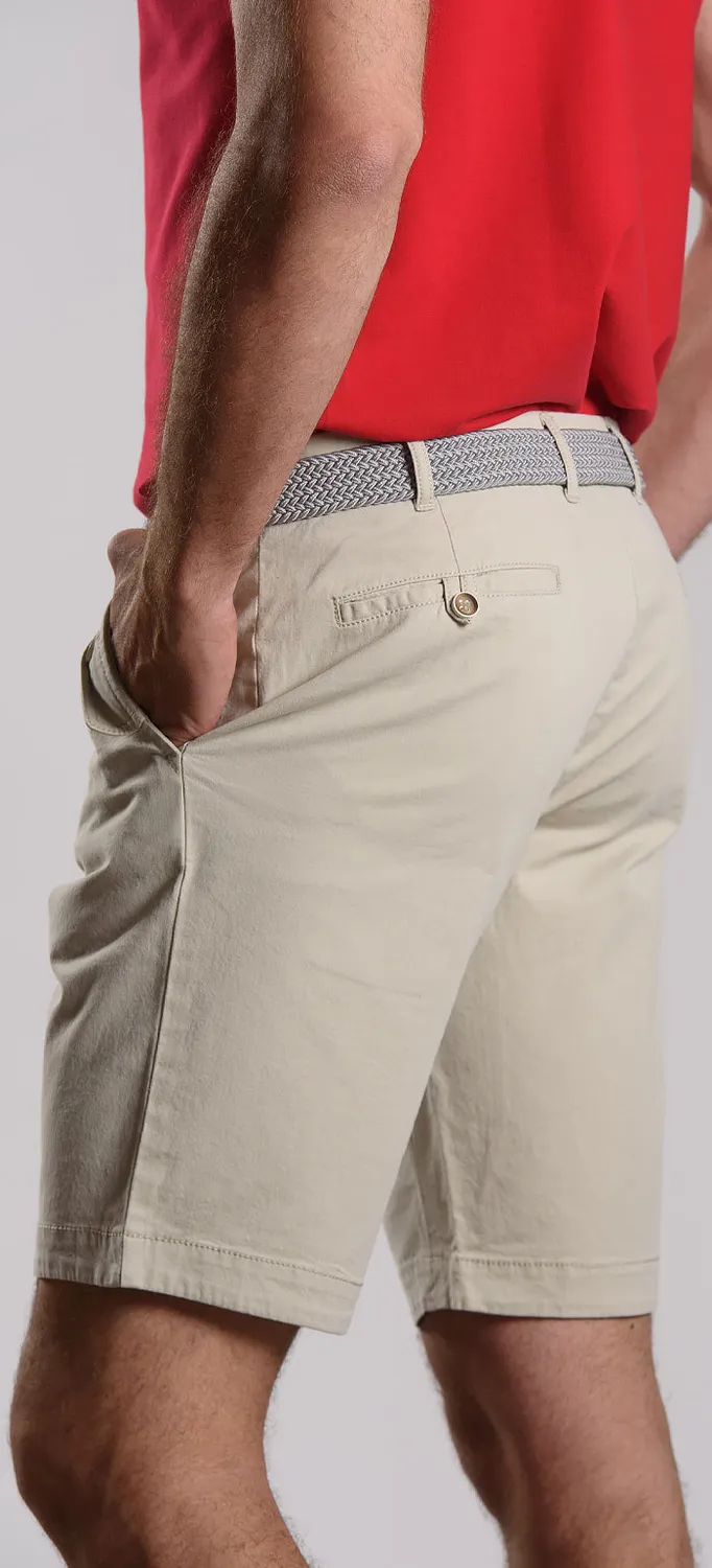 Alain Delon bermuda slim fit beige in cotone