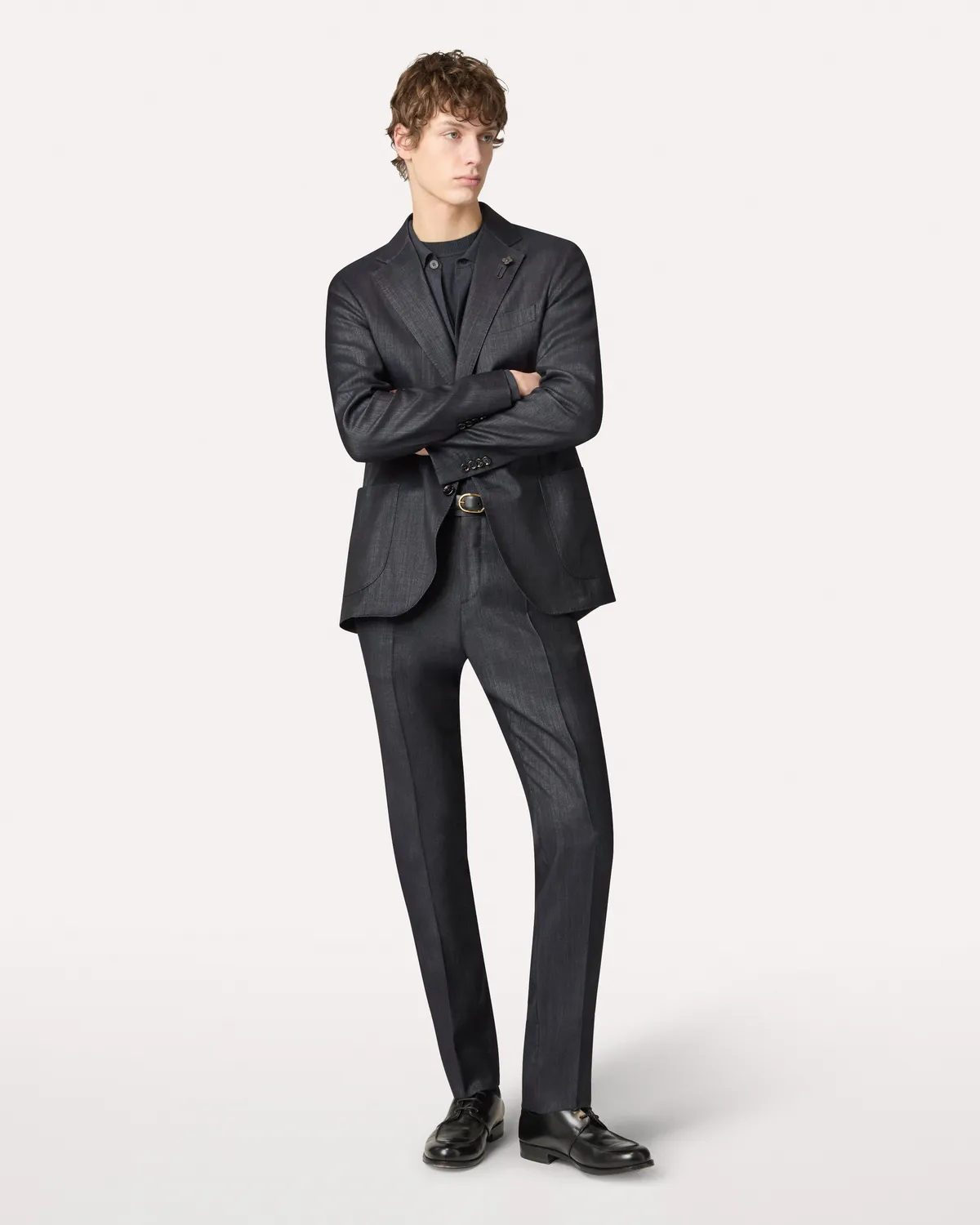 Lardini Iconic Giacca Blu Effetto Denim Uomo