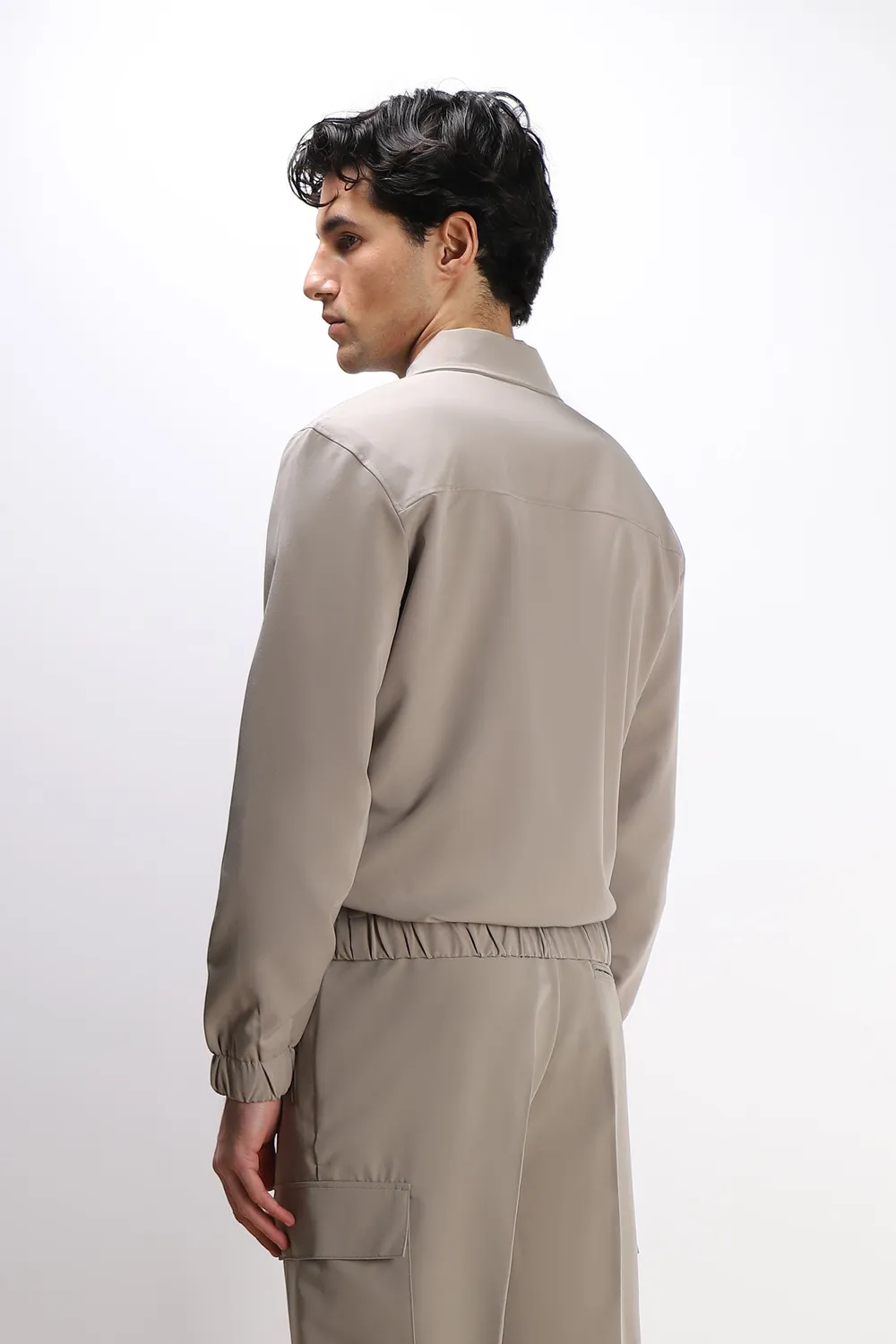 Sonny Bono Bomber giubbotto collo camicia sabbia