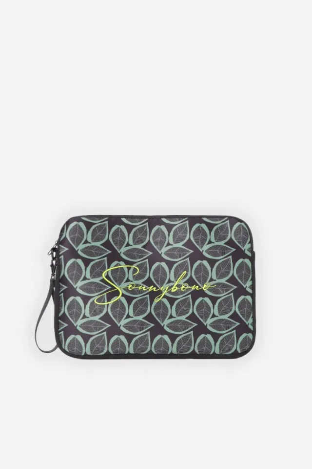 Sonny Bono Pochette Grande Stampa Borsa Salvia