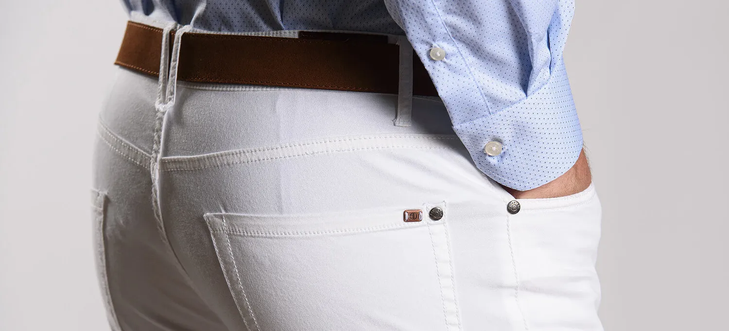 Alain Delon jeans bianchi cotone elasticizzati casual