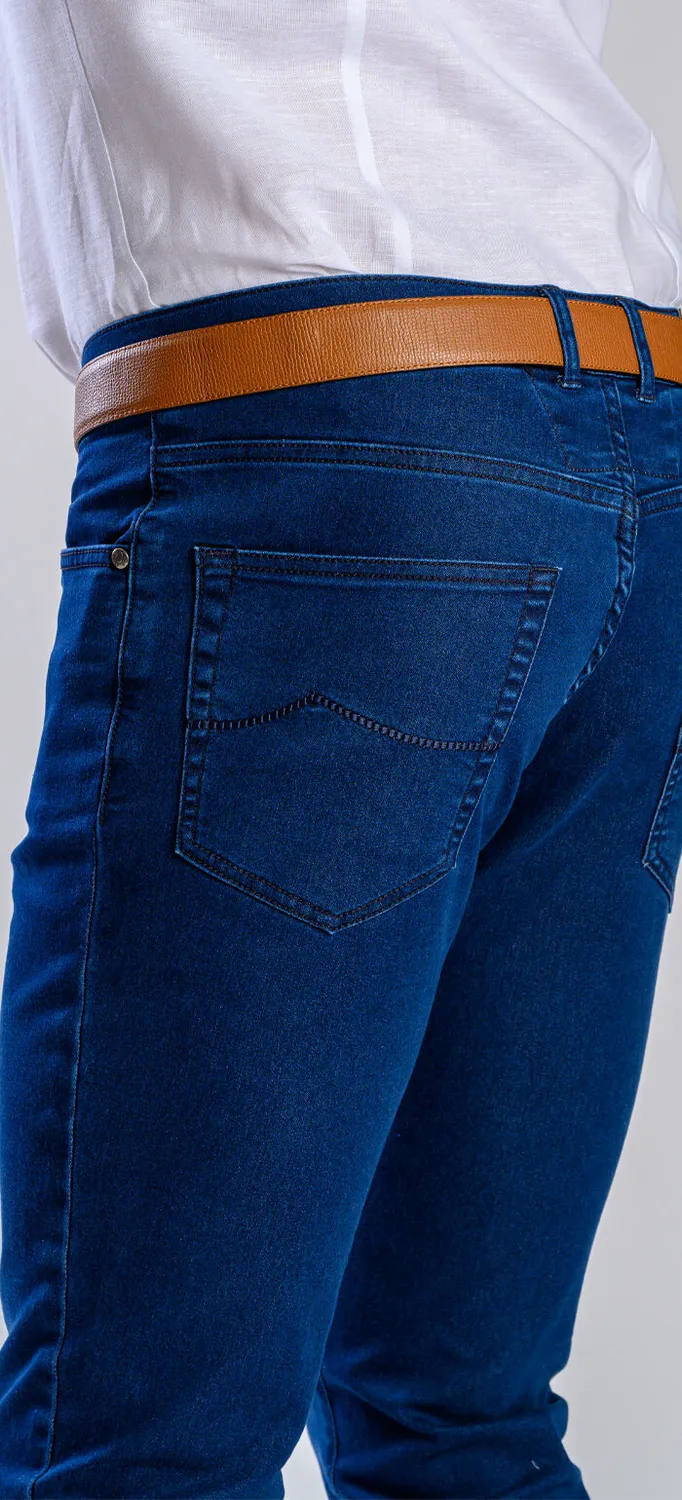 Alain Delon jeans slim fit blu scuro elasticizzati